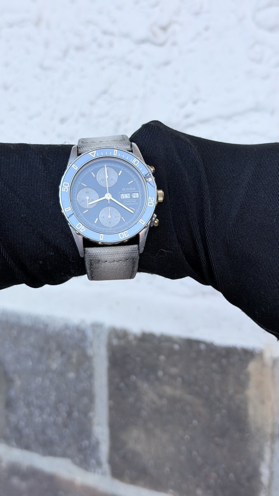Bulova Valjoux 7750 39mm Automatic Chronograph Steel Bezel