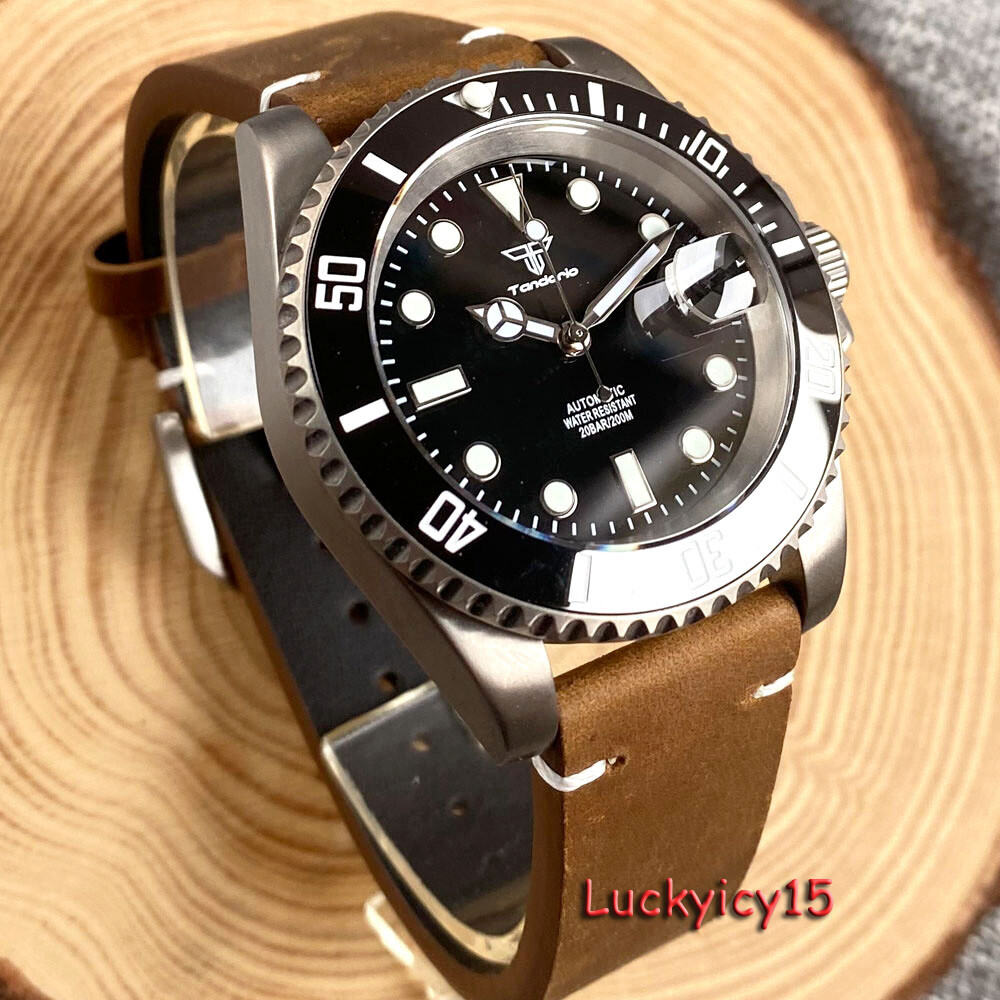 Tandorio 40mm T2 Level Titanium Watch For Men 20Bar Water Resistance 120 Clicks