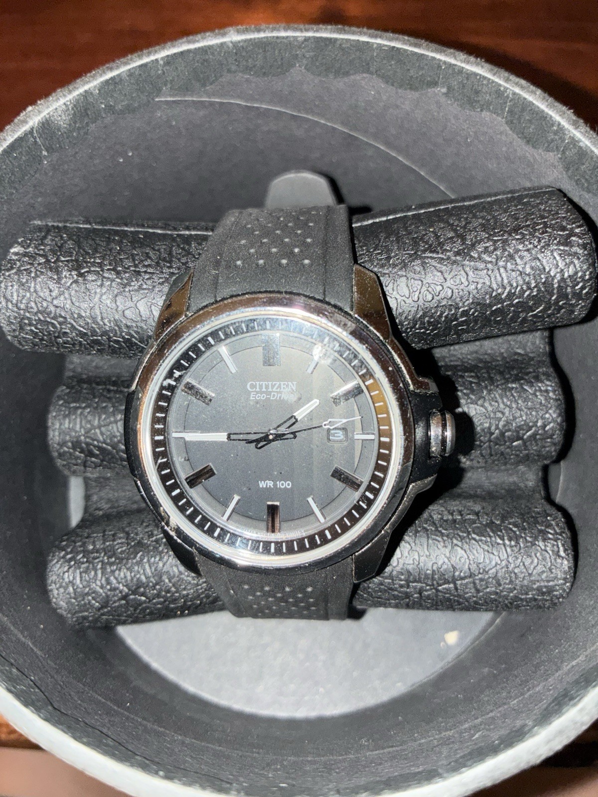 CITIZEN ECO-DRIVE J810-S082781 BLACK DATE JAPAN MOV’T WR 100M MEN’S WATCH