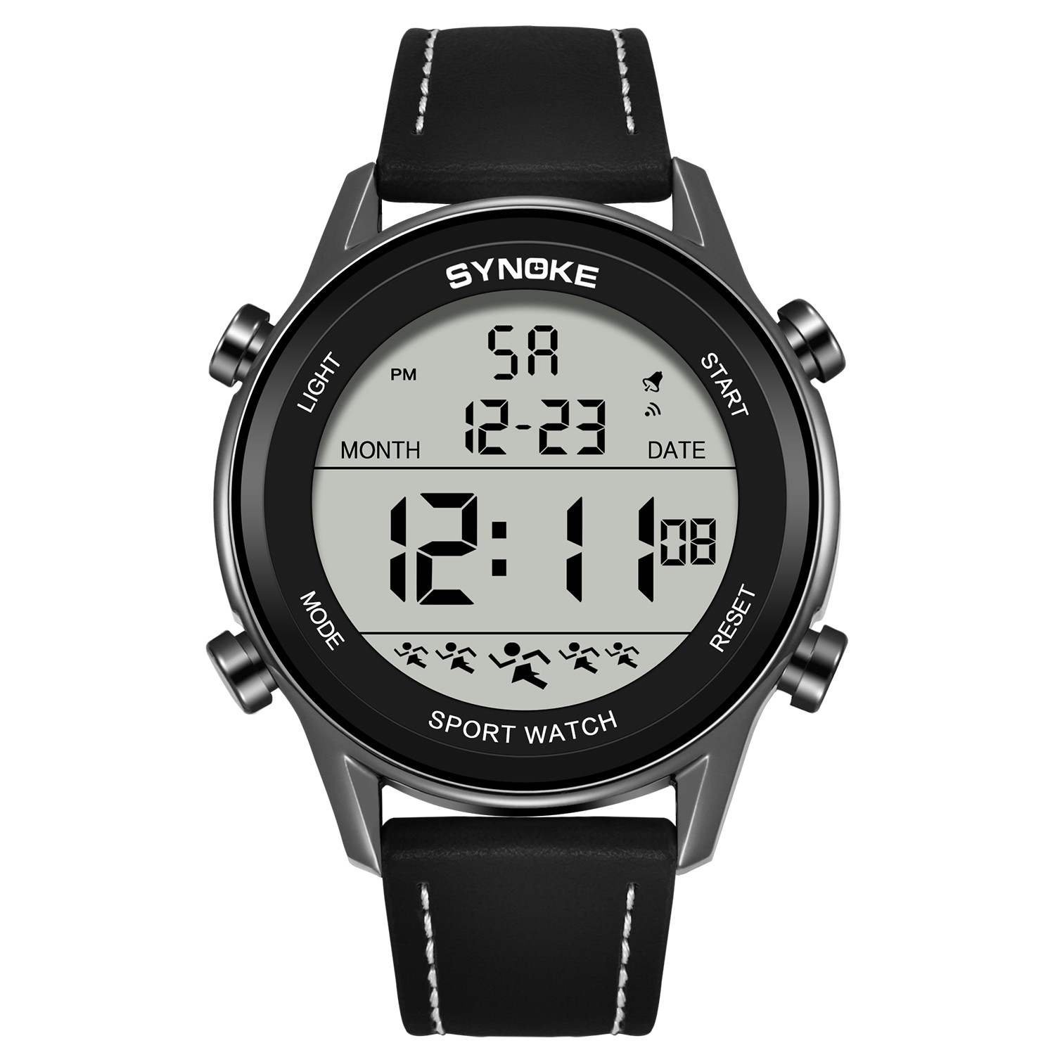 Men’s Watch Luxury Brand Waterproof Analog Quartz Calender Black Leather Band