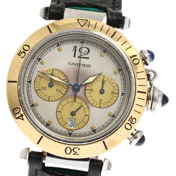 Cartier Pasha de Chronograph 38 W3101155 38mm SS Silver / Gold Dial Watch #C5888