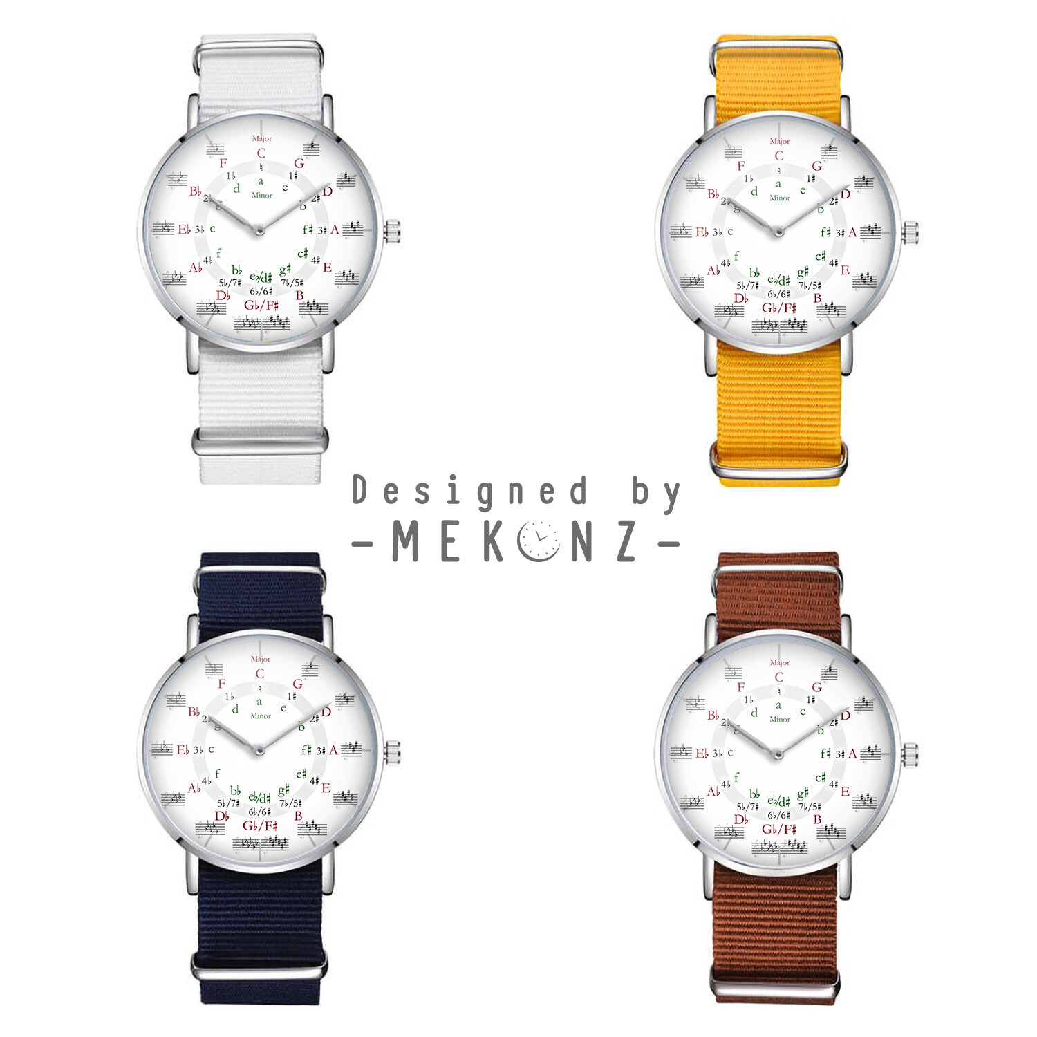 Circle of Fourths Nylon Watch | Major Minor Keys | Circle of Fifths | Musician
