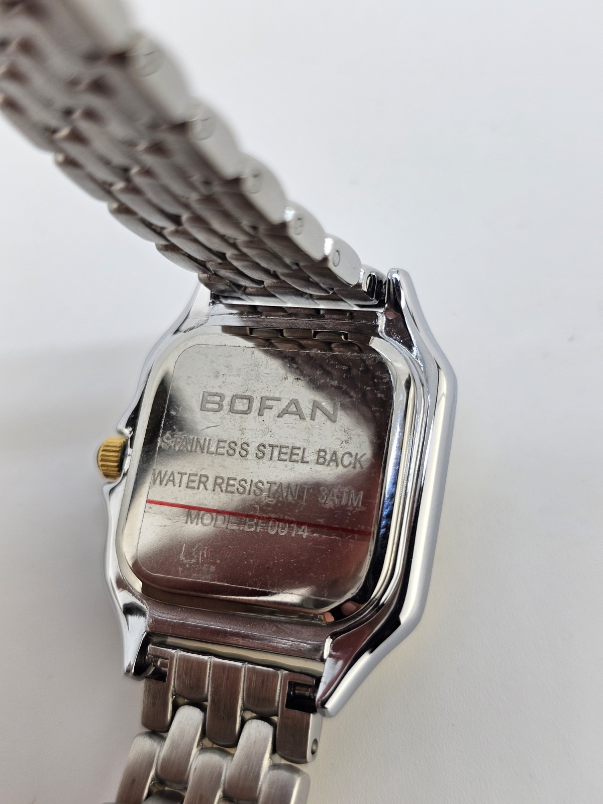 Women’s Analog Watch 26MM Cream Dial Two Tone Bracelet Bands 7″ NEW Battery