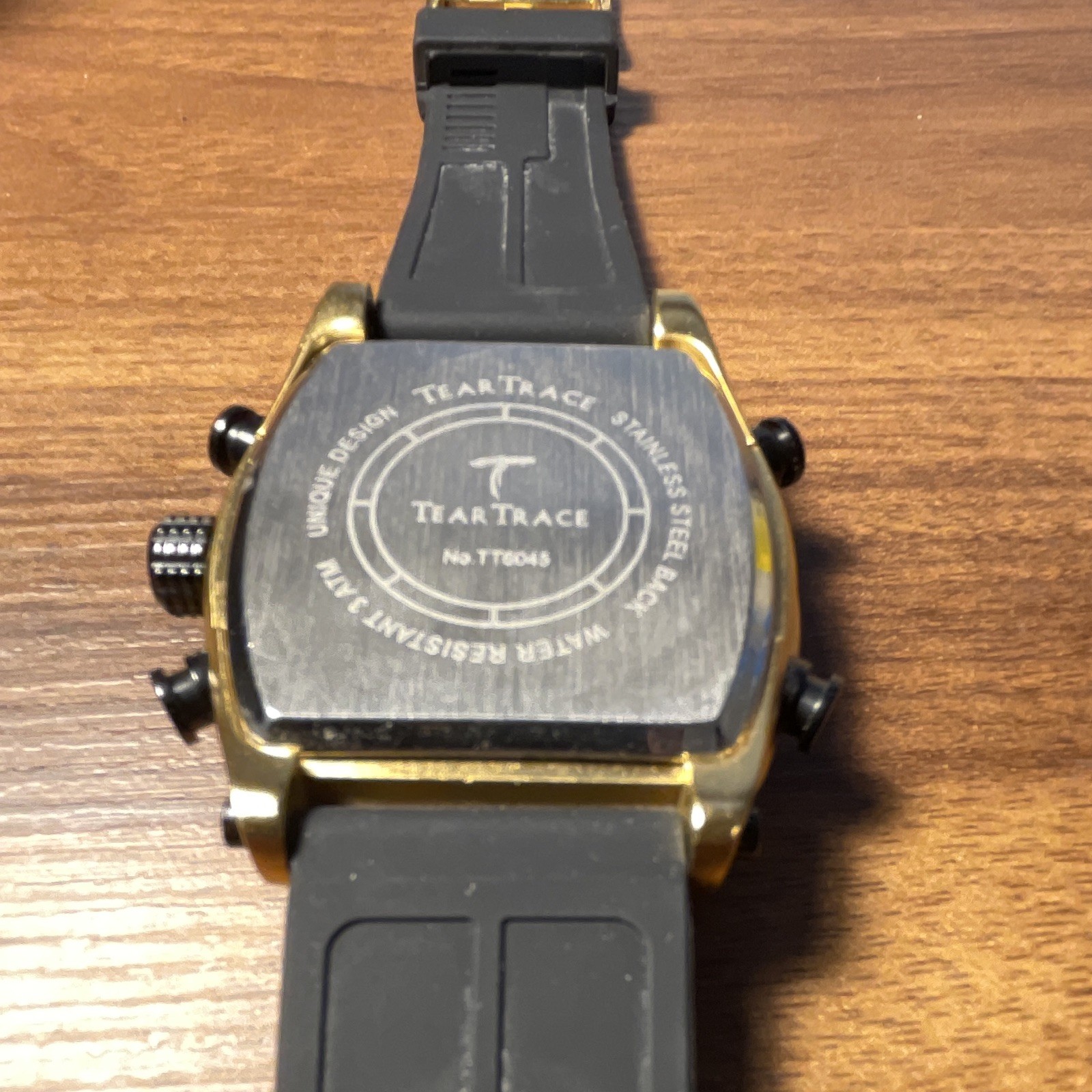 TearTrace Men’s Quartz Analog/Digital Chronograph Watch 45mm Gold/Black 30m
