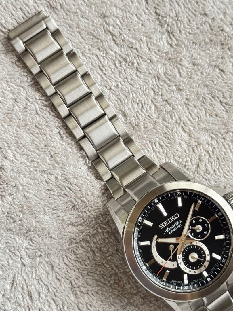 Seiko Brightz Ananta Japanese Sword Motif Silver Automatic Watch Japan 072695