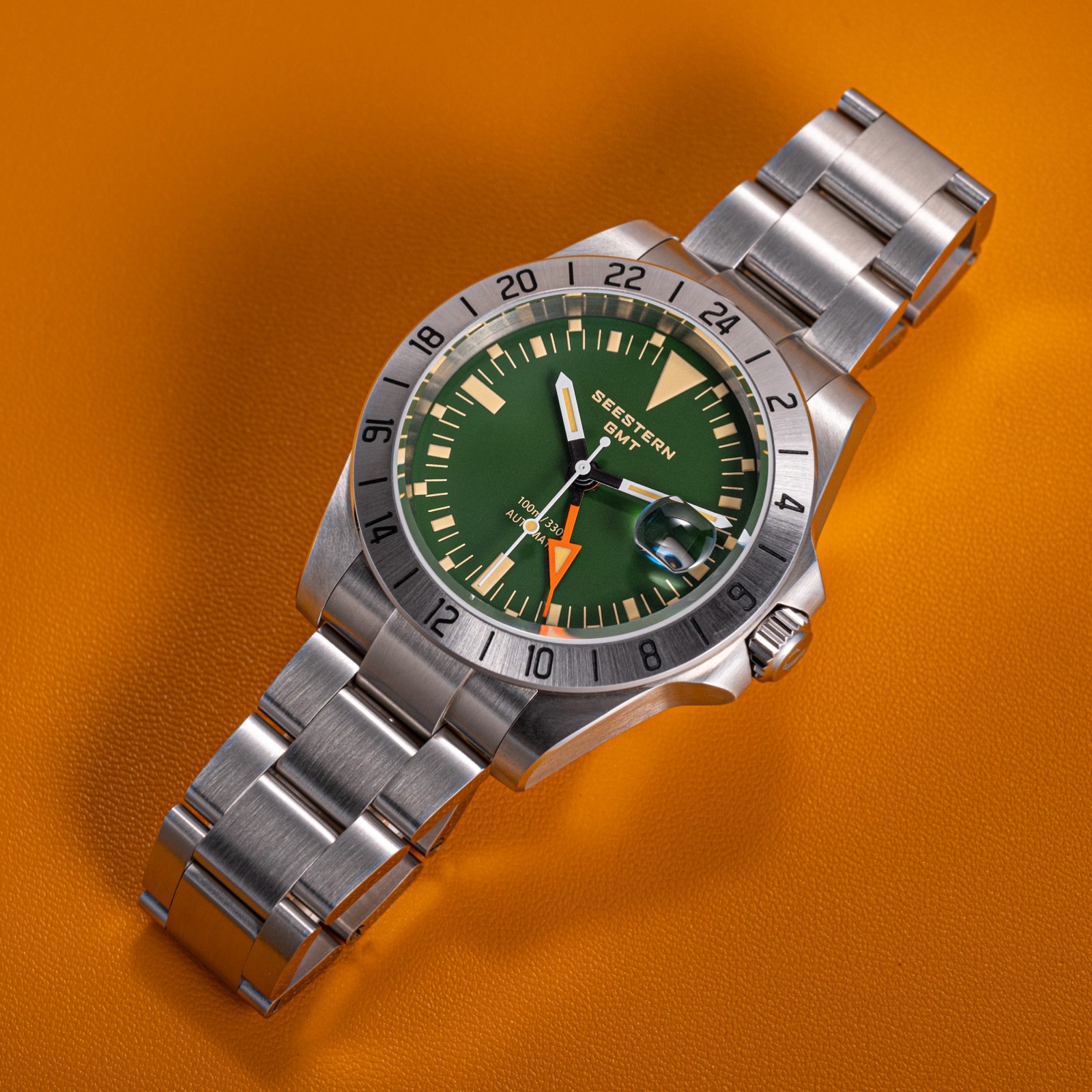 SEESTERN GMT, The Vintage Explorer, Green, NH34, Sapphire, Lume, 100m Diver,BNIB