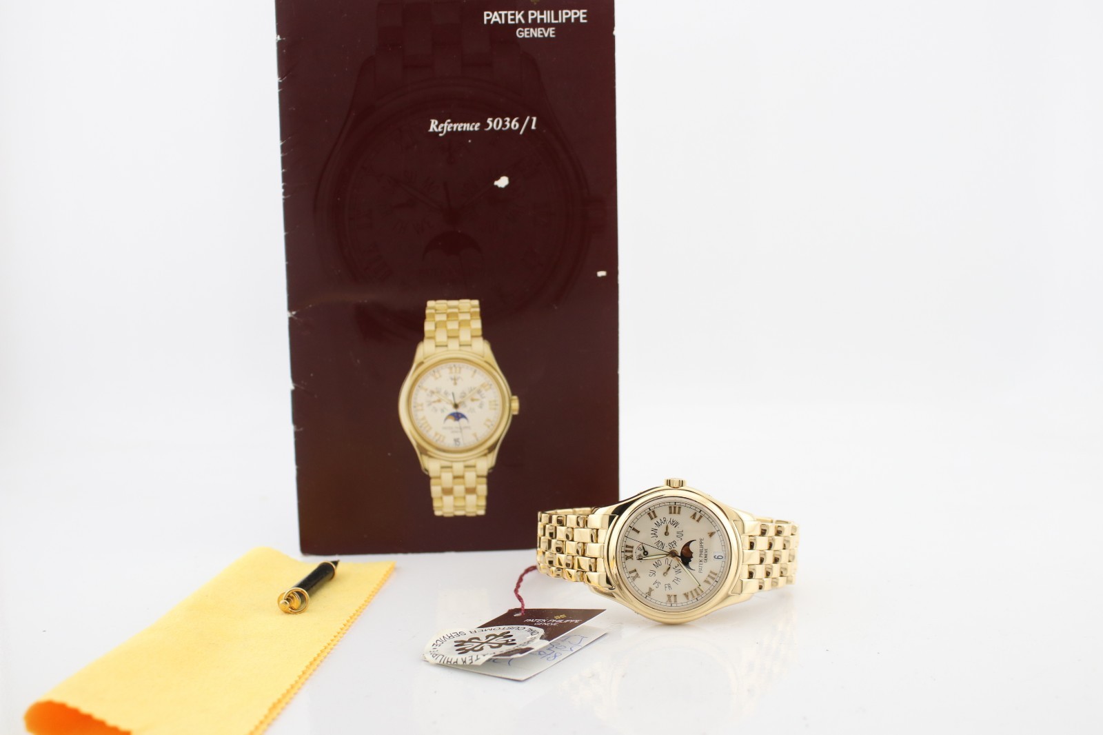 Patek Philippe Annual Calendar 18k Yellow Gold Ivory Dial 37mm Watch 5036J