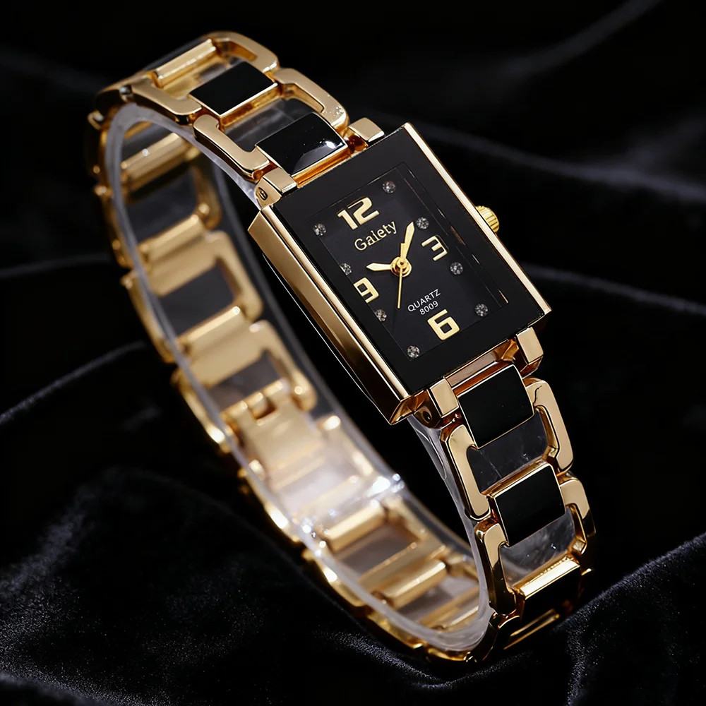 1PCS Trendy Fashion Luxury Digital Scale Rectangular Dial Women’s Quartz