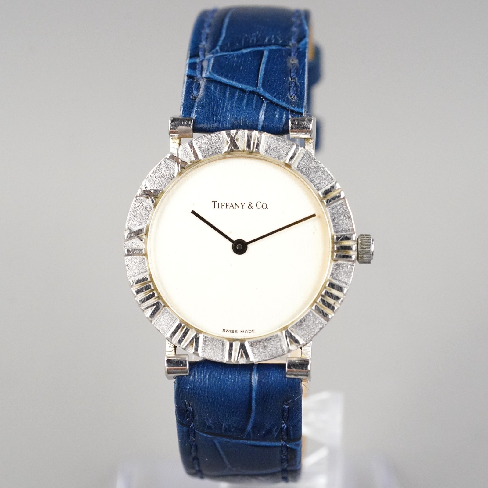 TIFFANY&CO Vintage Atlas Sterling Silver Case Men’s Watch Silver 31mm NewBattery