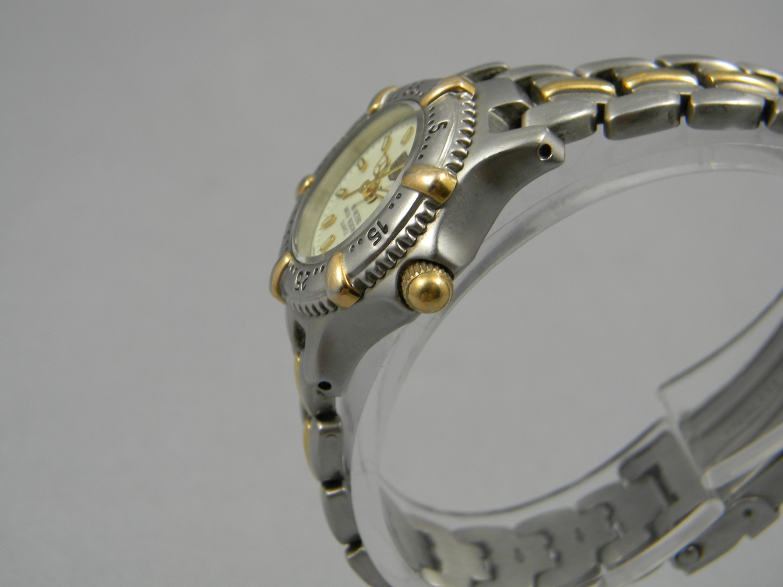 Elgin Steel Watch Women Diver Style 25mm Clasp Band 5.5″-5.75″ New Battery