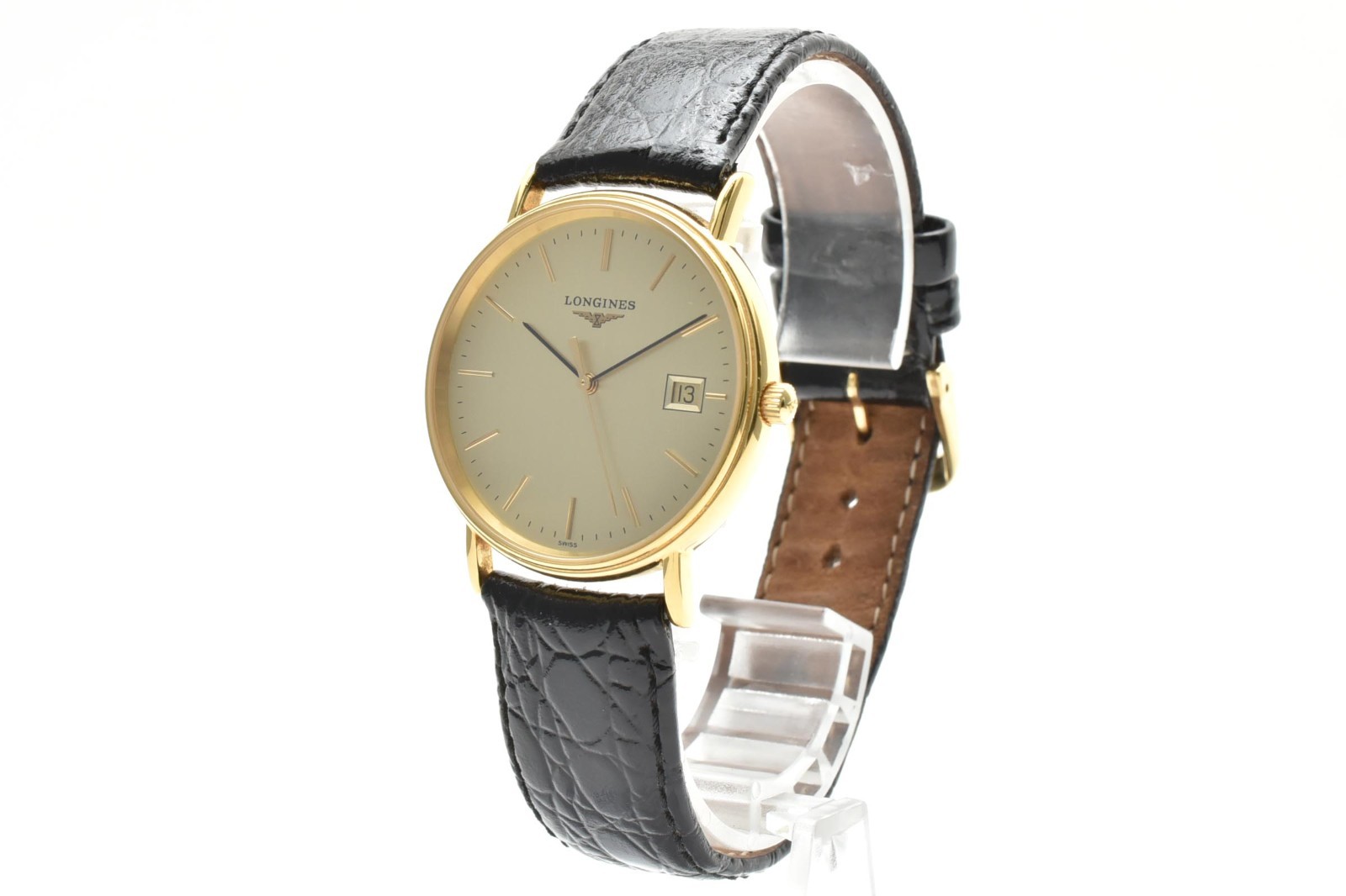 LONGINES L4.720.2 Grand Classic Quartz Men’s Watch 33mm Gold Dial Date Vintage