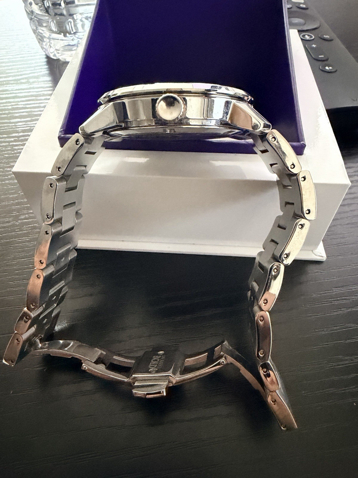 Movado Bold Swiss Made Quartz 44mm Silver Dial Stainless Bracelet w/ Box