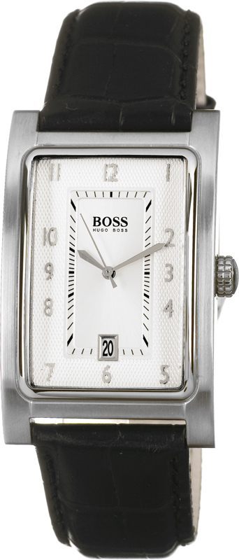 Hugo Boss Silver Dial Black Leather Band Jet Aeroliner Watch 1512209