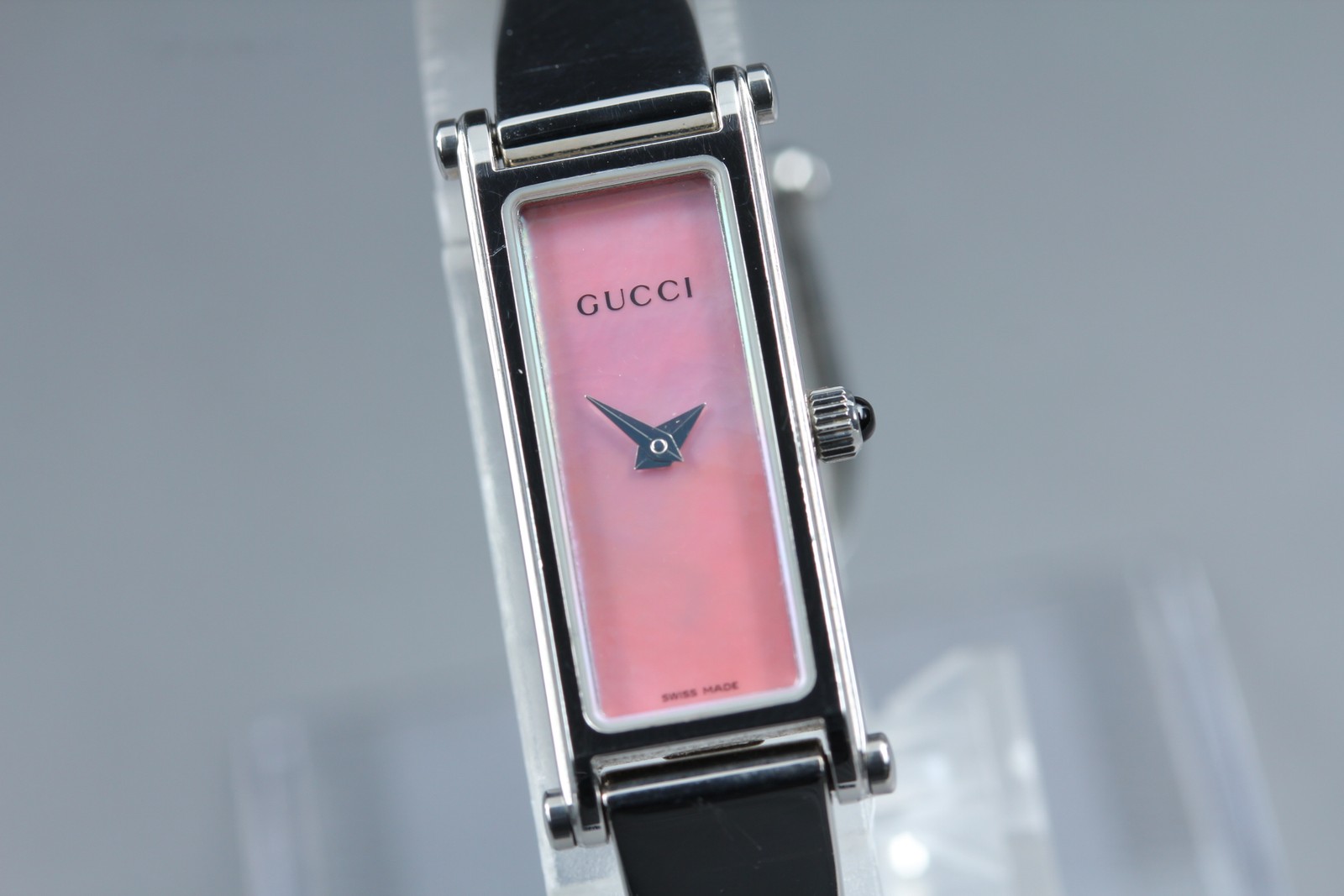 [Near MINT] GUCCI 1500L Silver 12mm Pink Shell Dial Quartz Women’s Watch