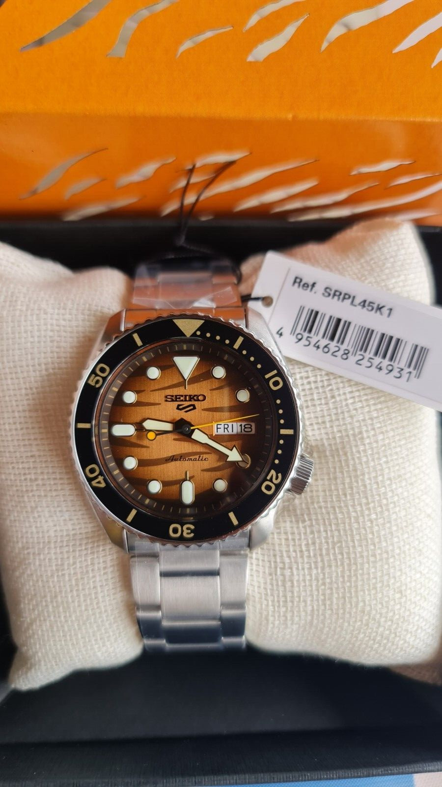 SEIKO 5 Sports SRPL45K1 Automatic Watch Indonesia LIMITED Edition Tiger Day Date