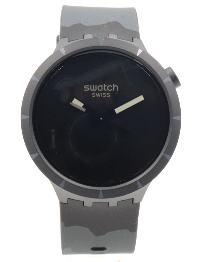 New Swiss Swatch BIG BOLD BIOCERAMIC BASALT Silicone Watch 147mm SB03B110 $145
