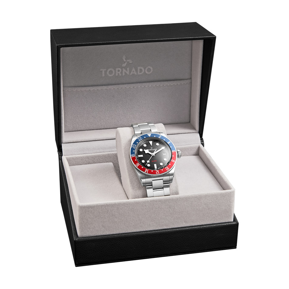 Tornado Lumina Date Just Men’s Analog Watch | Black Dial, 40mm, 100 m (10 ATM)