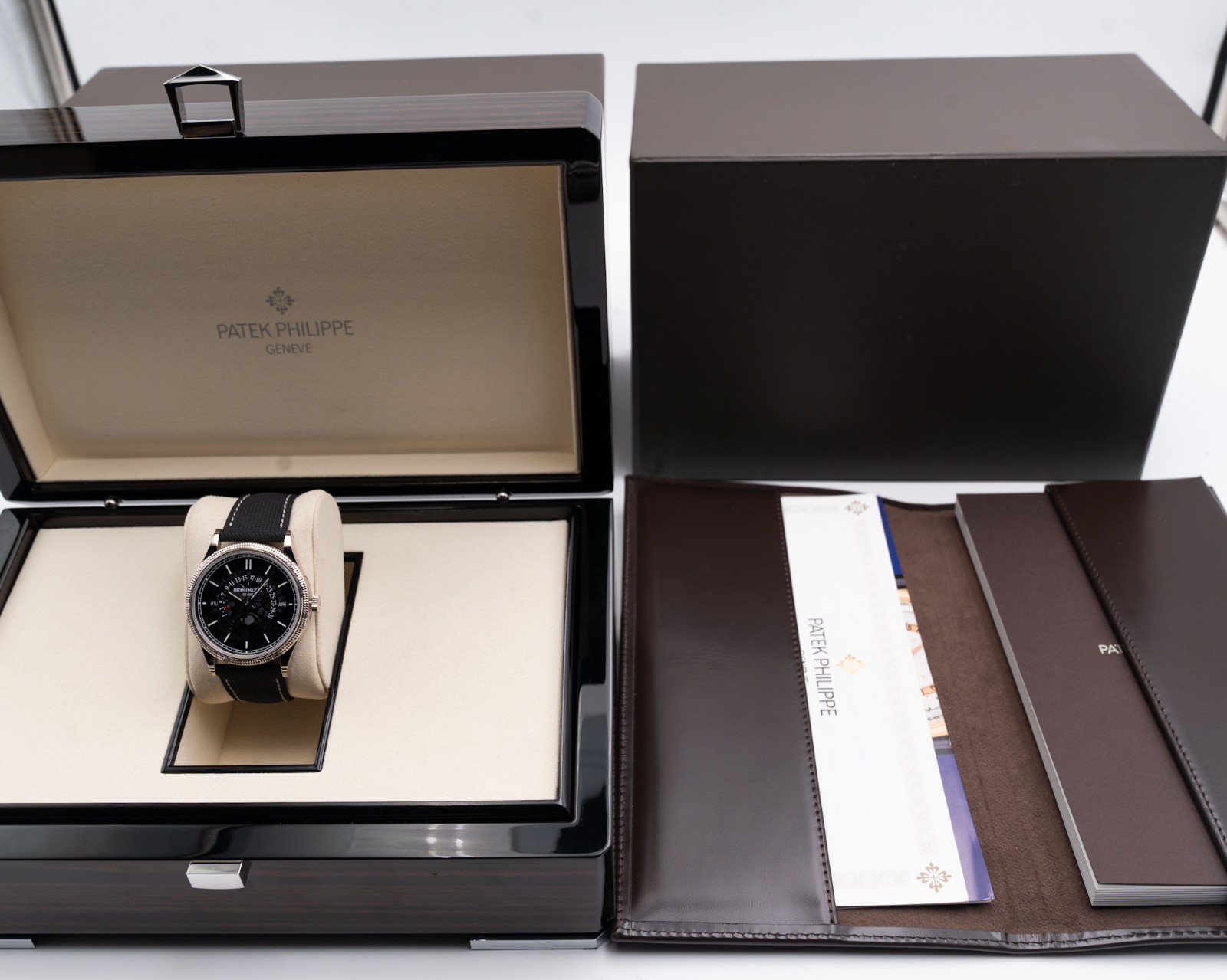 Patek Philippe Retrograde Perpetual Calendar 39.5mm 6159G Moonphase Hobnail