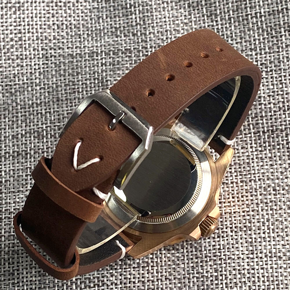 CUSN8 Solid Bronze Case 40mm Tandorio Blank Black Dial NH35A Automatic Men Watch