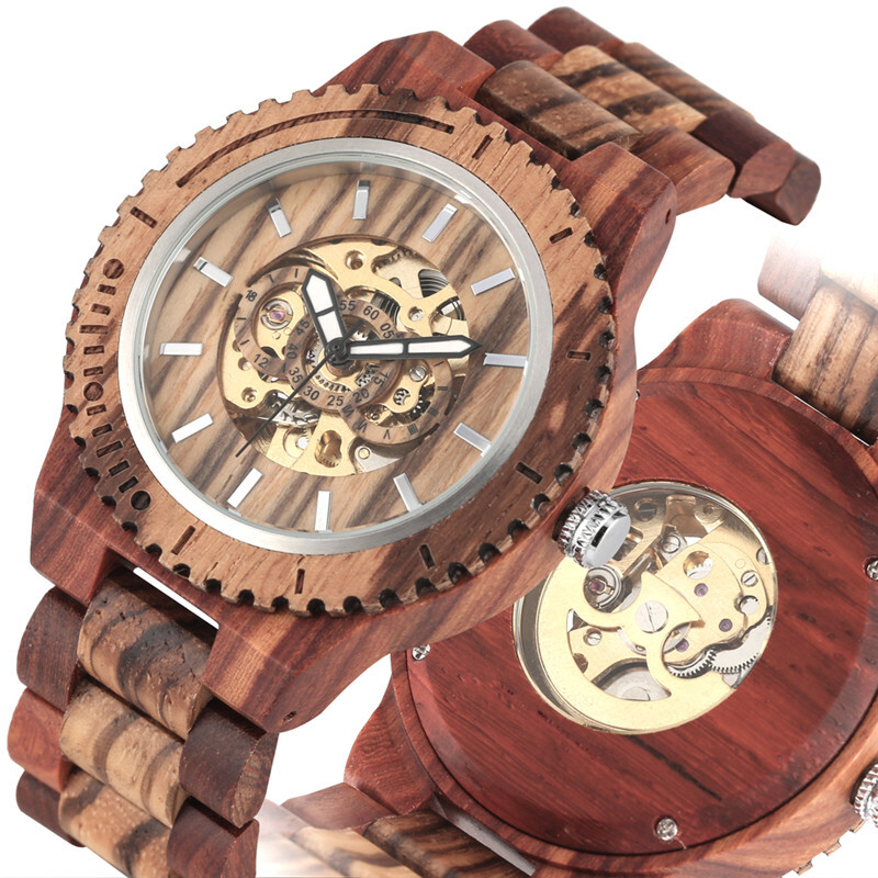 Modern Men’s Watch Casual Self-wind Mechanical Wrist Watches Adjustable Strap