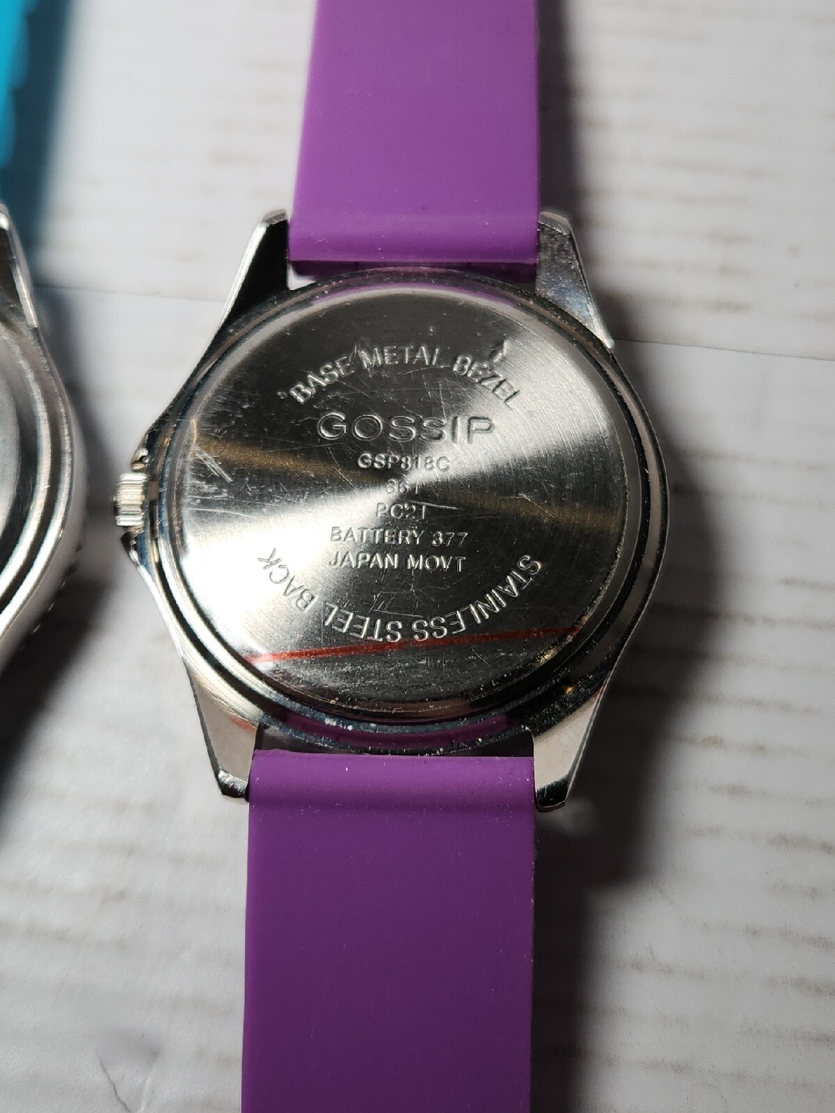 2 Pack Gossip Blue & Purple Dial Round Silicone Band Watches **NEED BATTERIES**
