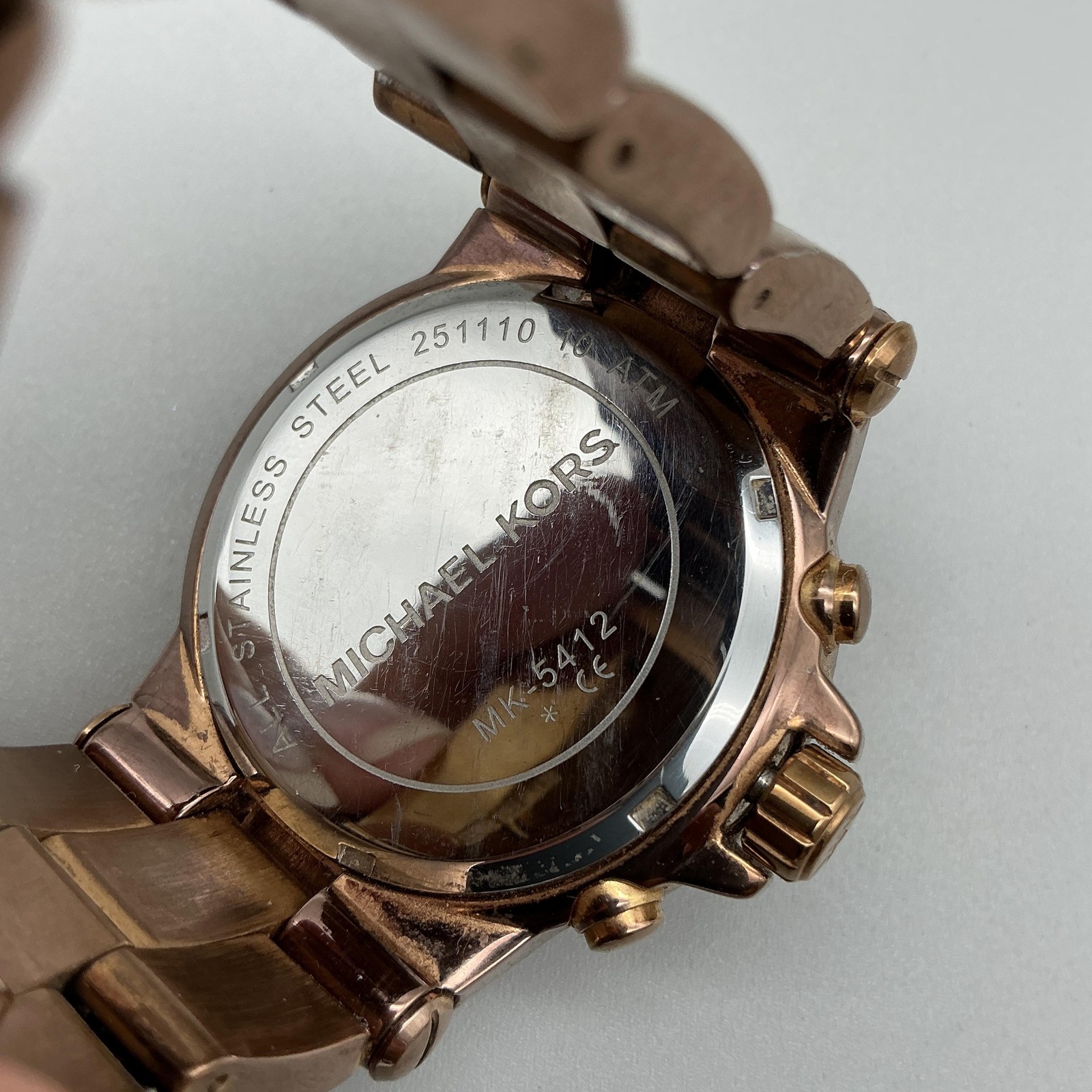 Michael Kors Dylan Womens Watch 43mm Chronograph MK5412 New Battery 6.25″