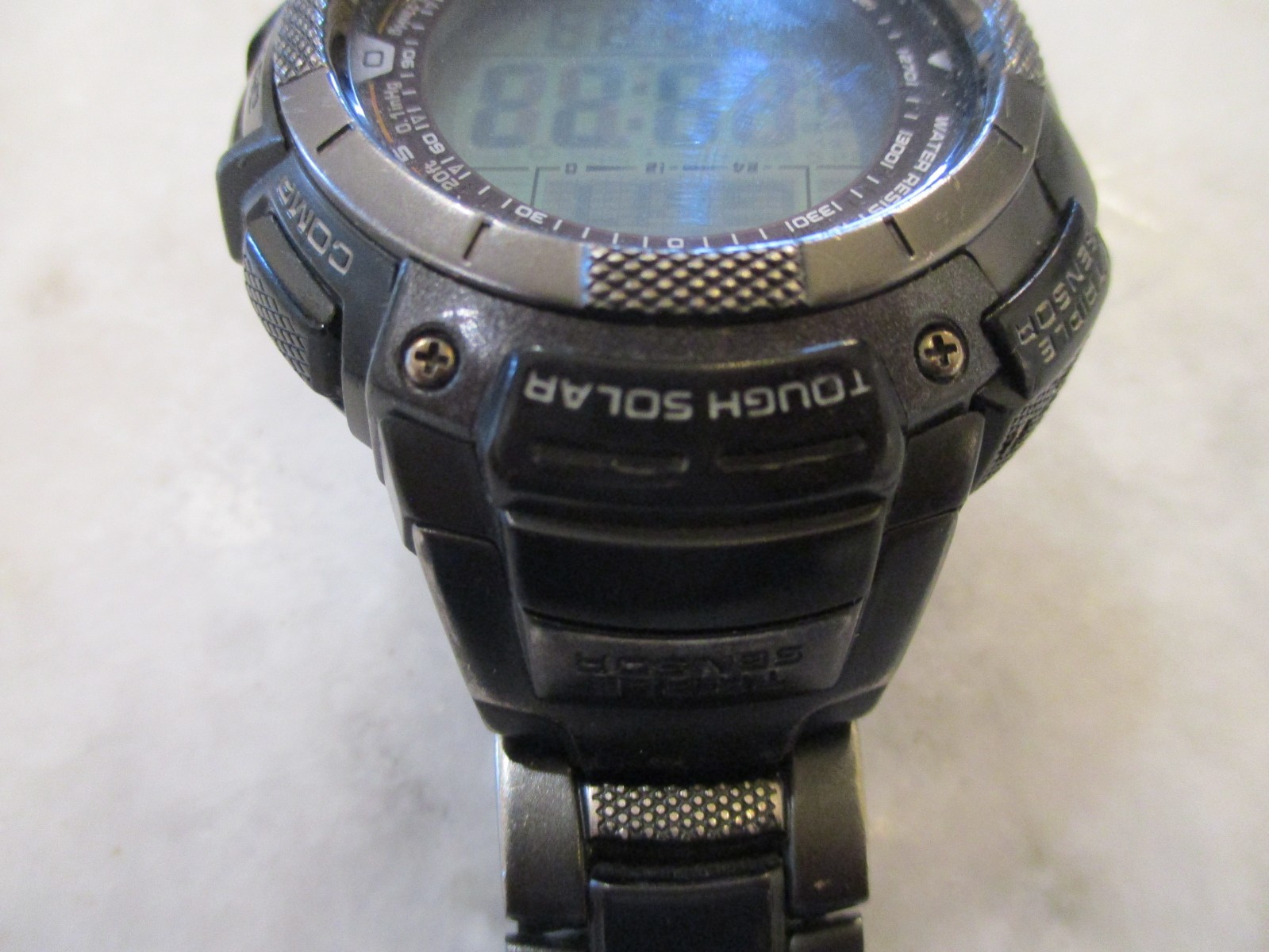 CASIO PRO TREK TOUGH SOLAR DIGITAL WATCH PRG-80YT BLACK 10 BAR – TITANIUM-WORKS!