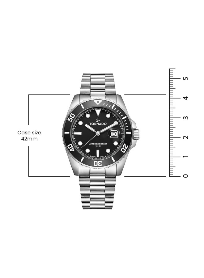 Tornado Lumina Analog Men’s Analog Watch | Black Dial, 42mm, 100 m (10 ATM)