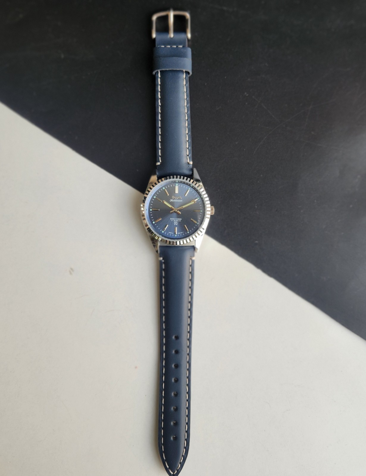 Vintage HMT Kohinoor Fluted Bezel Mechanical Hand Winding Wrist Watch A08