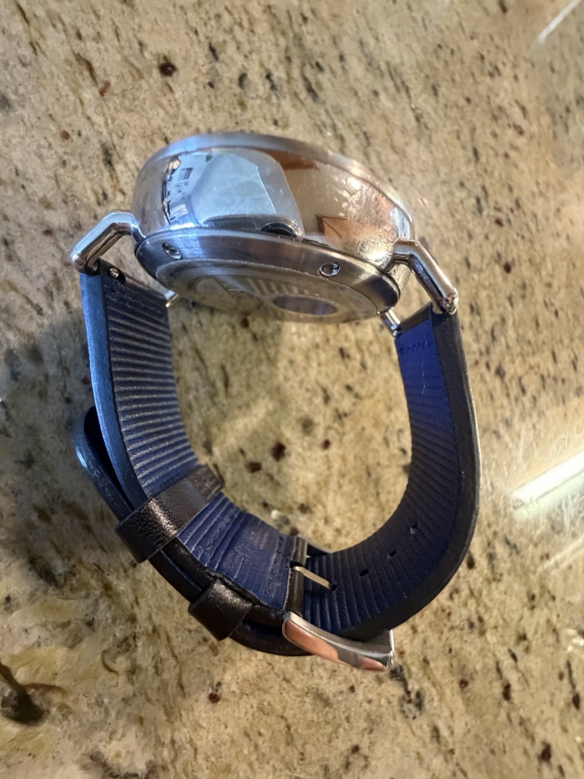 Xeric Halograph Limited Edition Automatic 46mm SS Silver Dial Blue Strap