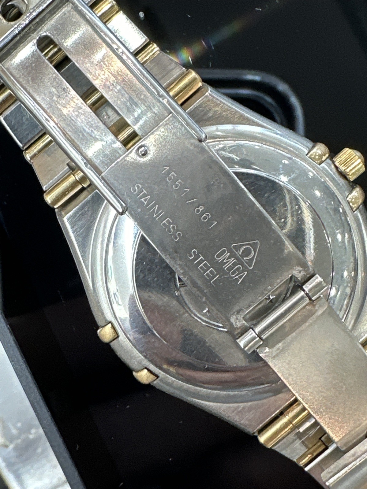 OMEGA 18K/SS 2 TONE FULL BAR CONSTELLATION AUTO CHRONOMETER WATCH 35.5MM 1202.10