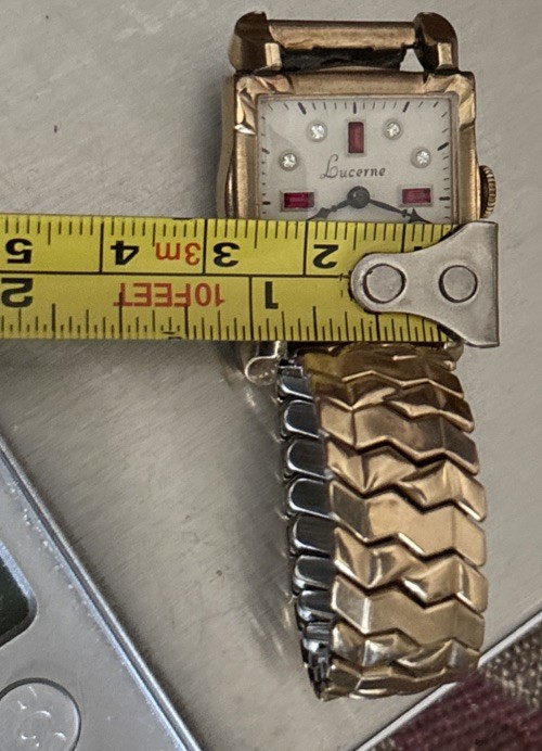 Vintage Men’s Lucerne Ruby Diamonds Watch Fancy Lugs Drema 1/20 10k GF Bracelet