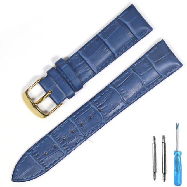 12/ 14/ 16/ 18/ 20/ 22/ 24mm Genuine Leather Wristband Watch Strap Band Bracelet