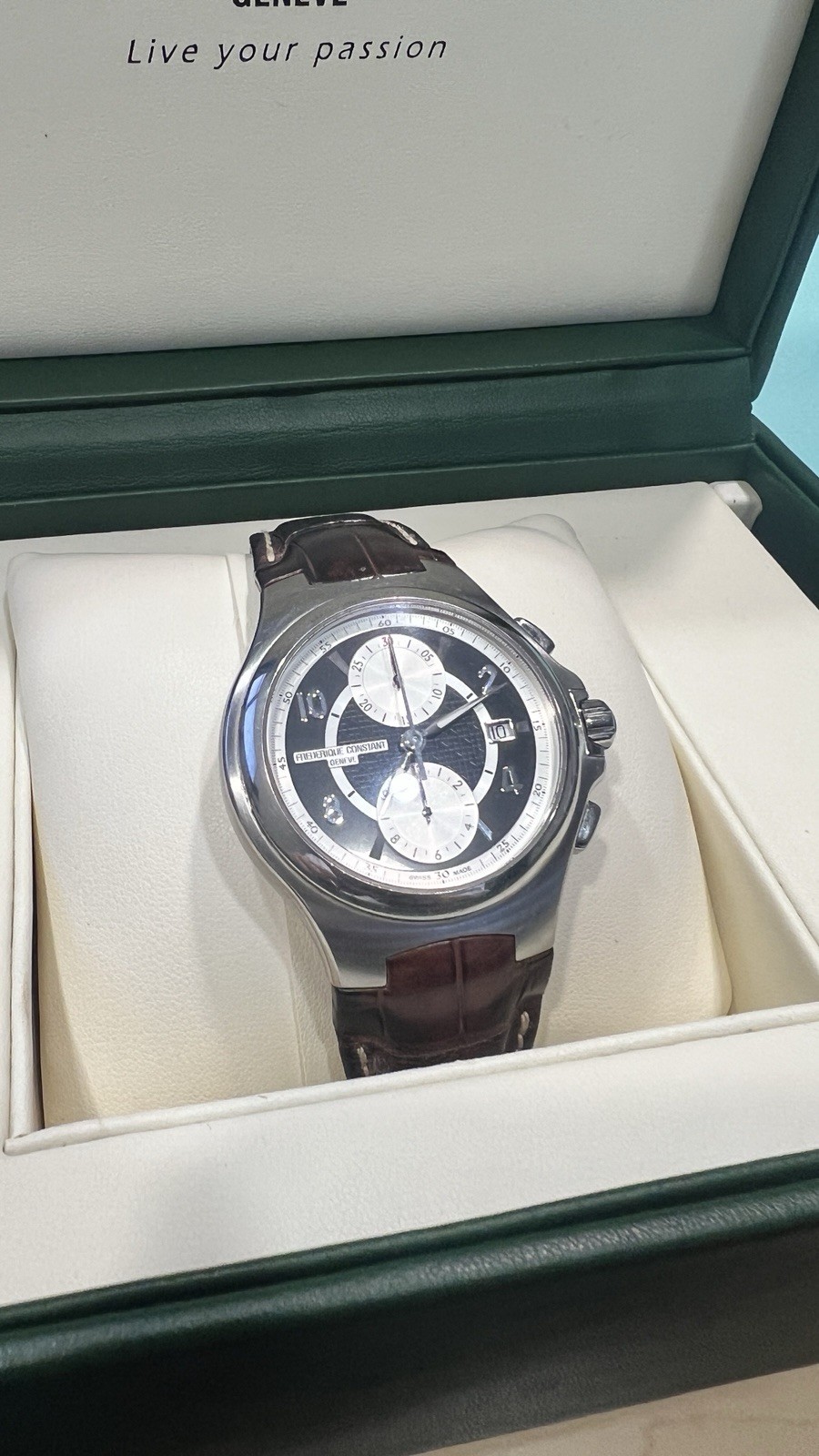 Frédérique Constant Highlife Chrono Auto 44mm Reverse Panda Ref# FC-393X4NH6
