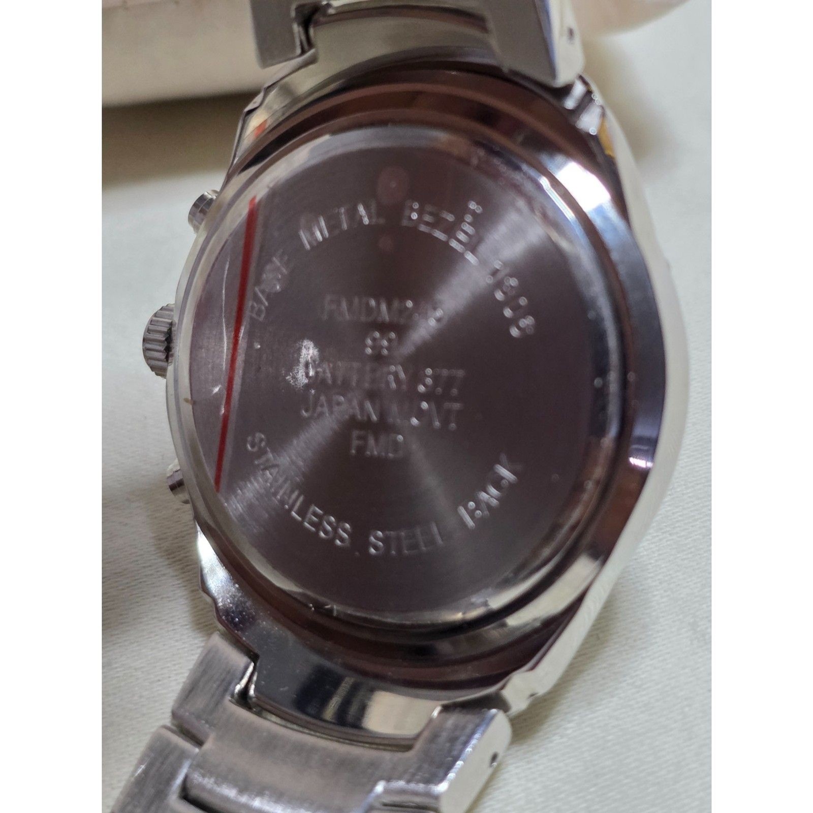 Merona Mens Chronograph Style Stainless Steel Quartz Watch New Old Stock