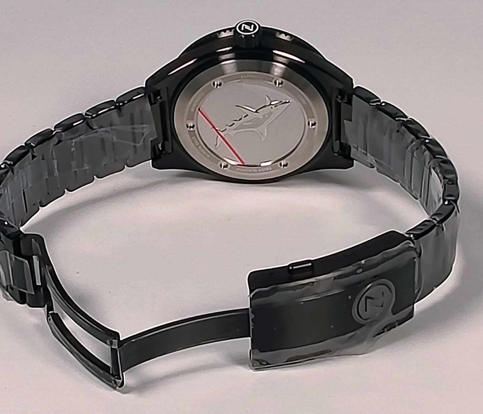 ZELOS BLACKTIP 41mm DLC EMBER Automatic Dive Watch NOS Full Set