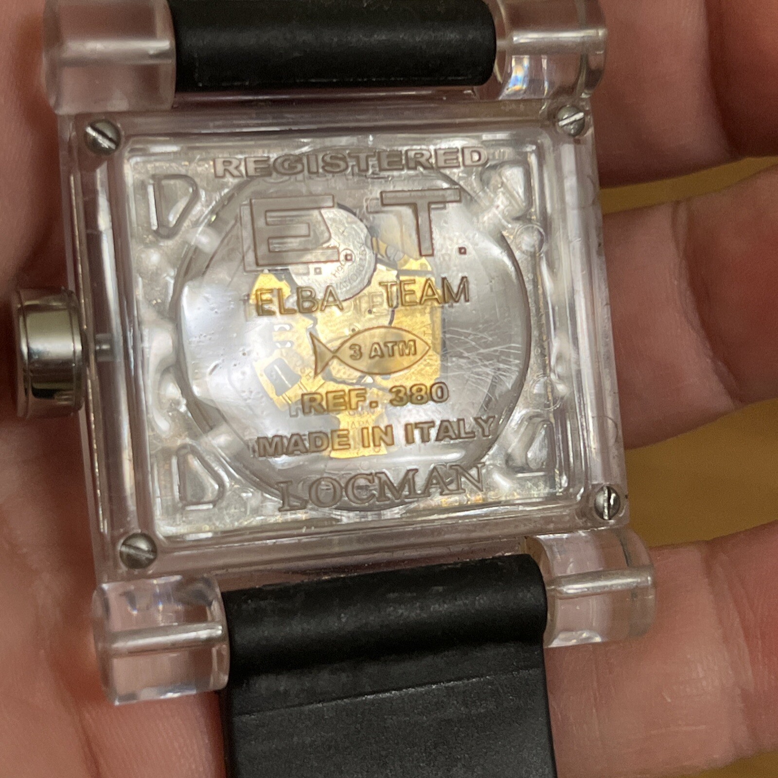 ELBA TEAM ET380 LOCMAN WATCH in Black/White/Red/Blue/Pink Black Band NEW battery