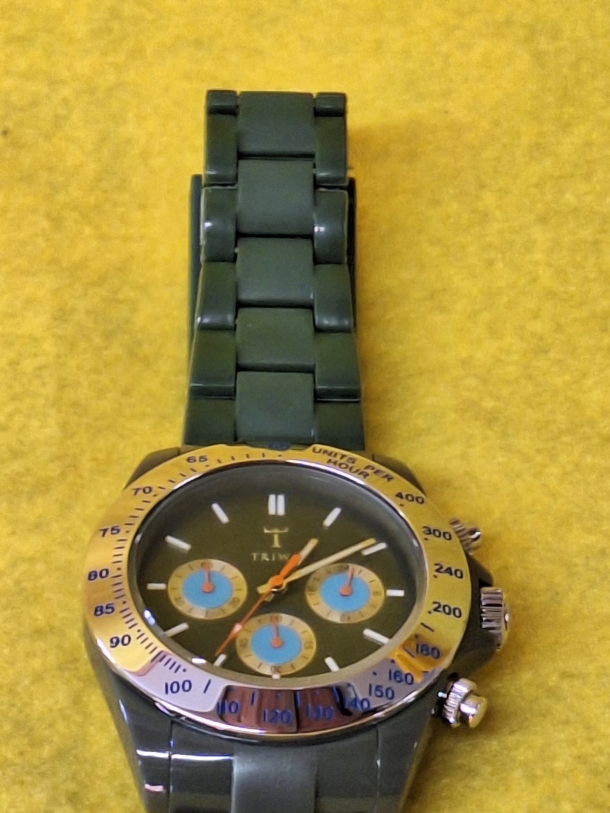Triwa Karelen Chrono Green Unisex Adults fashionable Wristwatch From Sweden