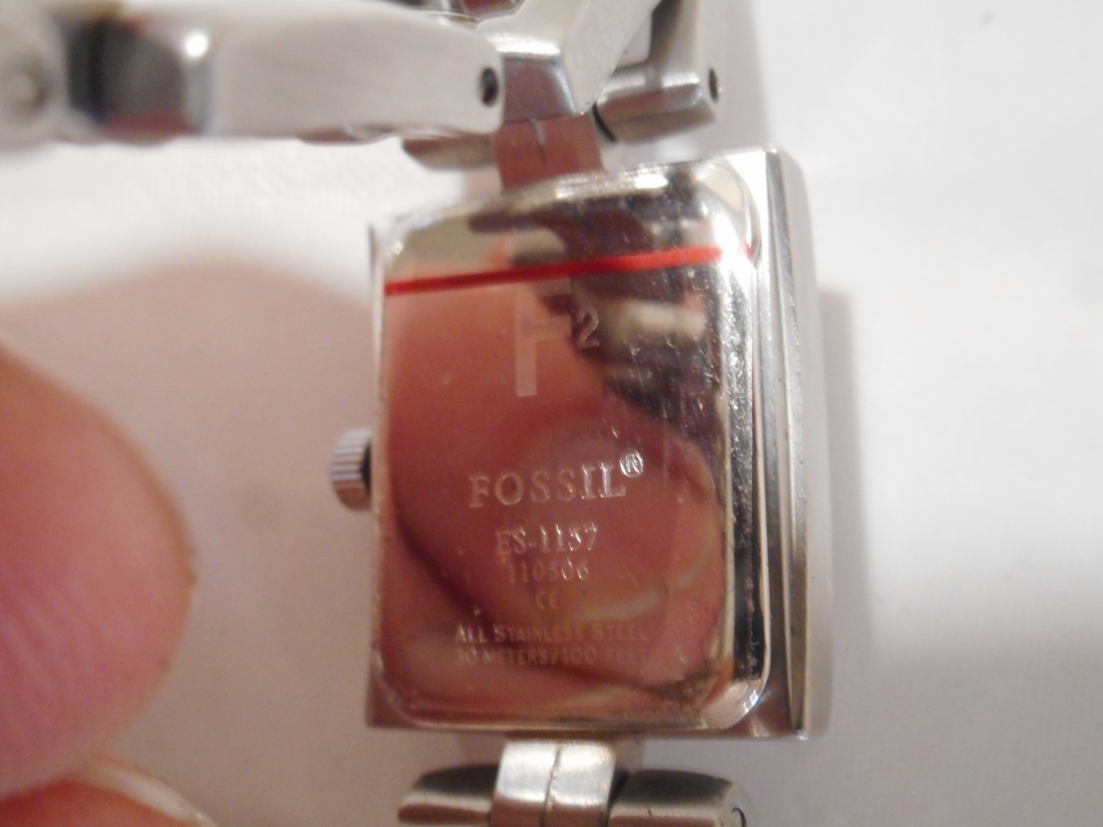 Fossil F2 Womens Watch 19mm Blue Dial Silver Steel ES-1157 7”