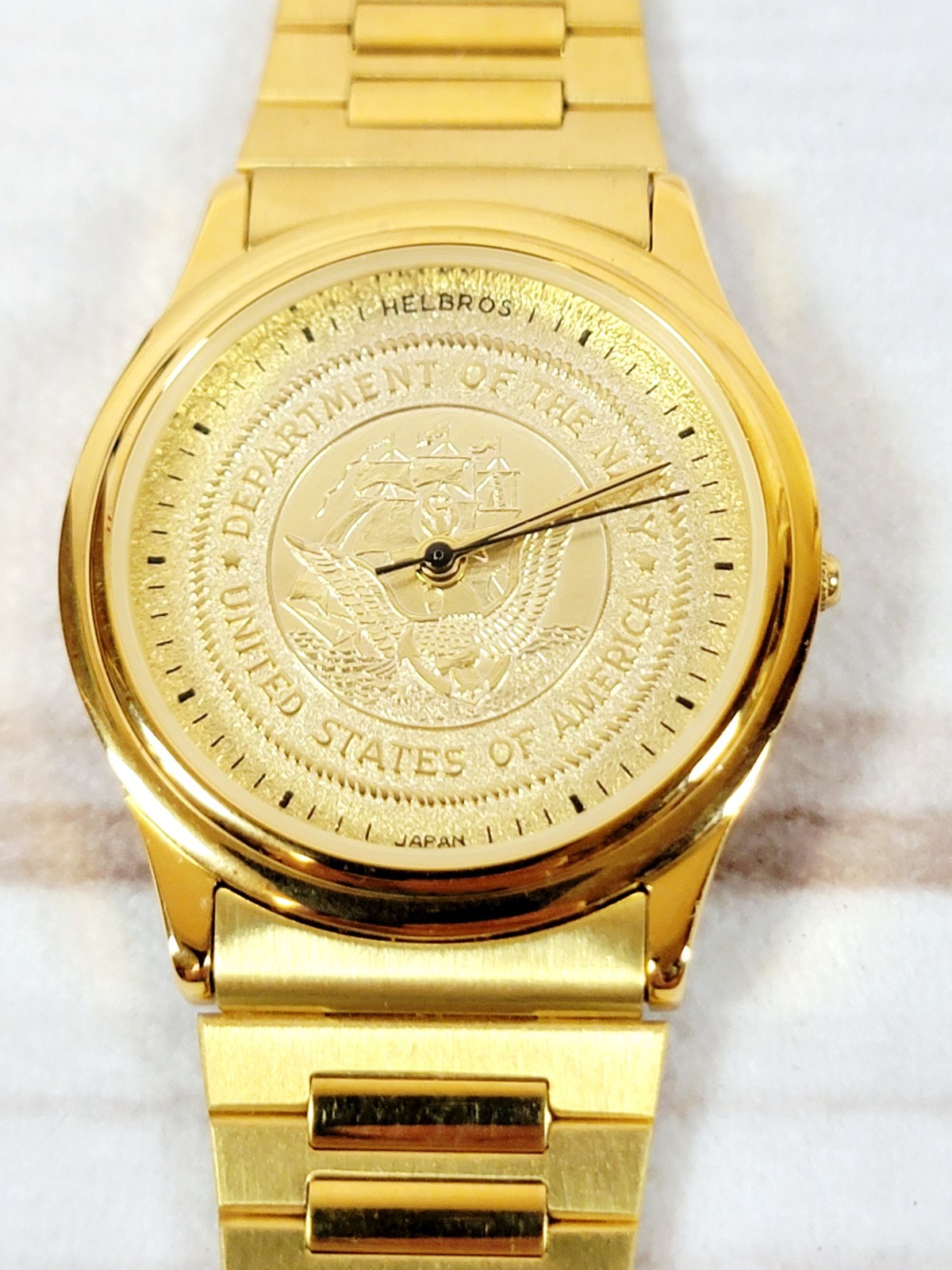 Vintage Helbros United States Department of the Navy Gold-Tone Wristwatch Men’s