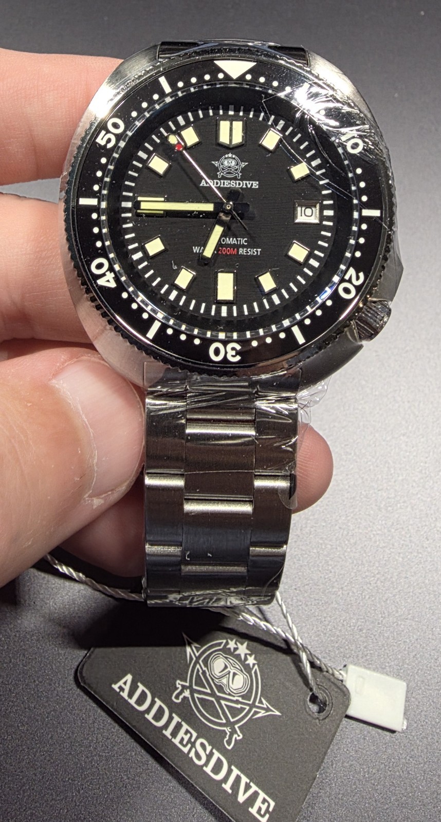 ADDIESDIVE Automatic Diver Watch Men Turtle Captain Willard Citizen Miyota Black