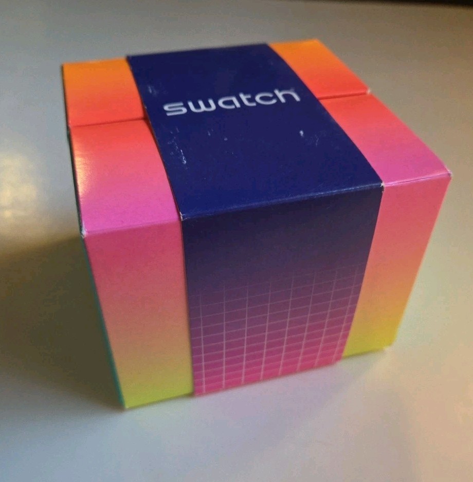 SWATCH NEON TO THE MAX Watch SB06J100 Big Bold Chronograph 2023 Swiss WR 100ft