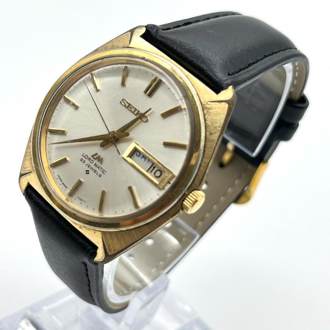 [Slightly flawed] Seiko automatic watch, 23 jewels, day-date, new strap, men'