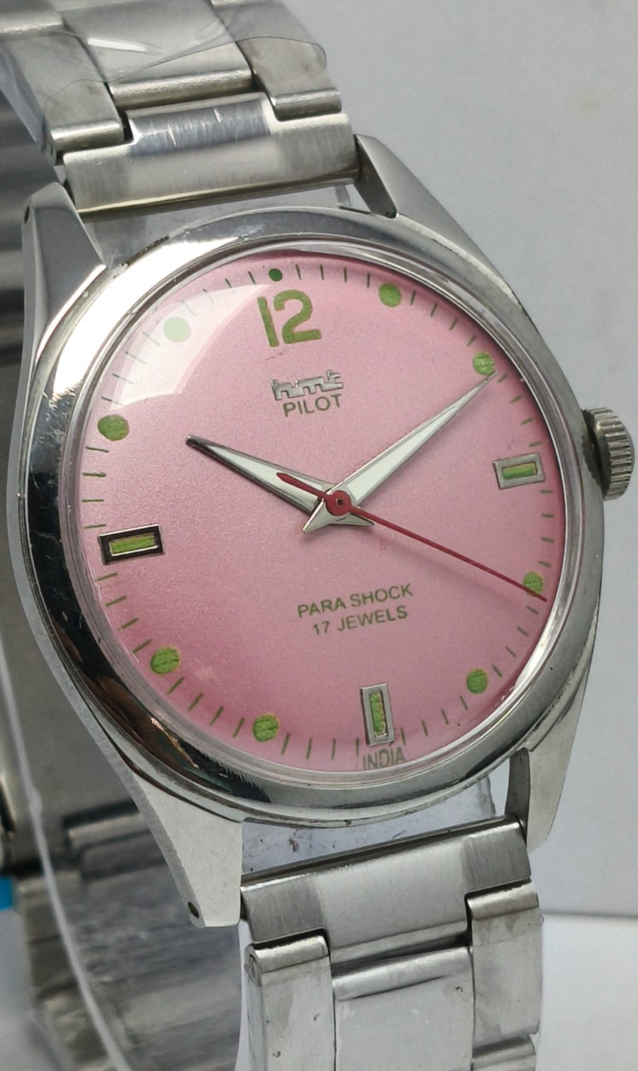 HMT Pilot 17 Jewels Hand Winding Wrist Watch For Men’s In Working Condition