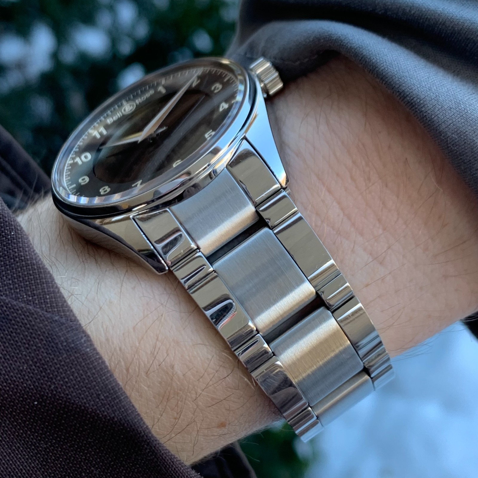 Bell & Ross BR100S Fusi8n Functions Analog Digital Stainless Steel Wristwatch
