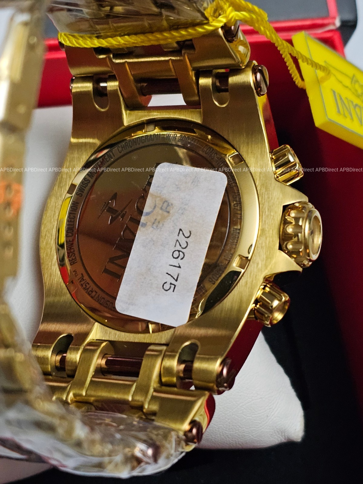 Invicta – Reserve CHAOS Gold LABEL – Swiss Z60 Chrono Gold Plated SS Mens Watch