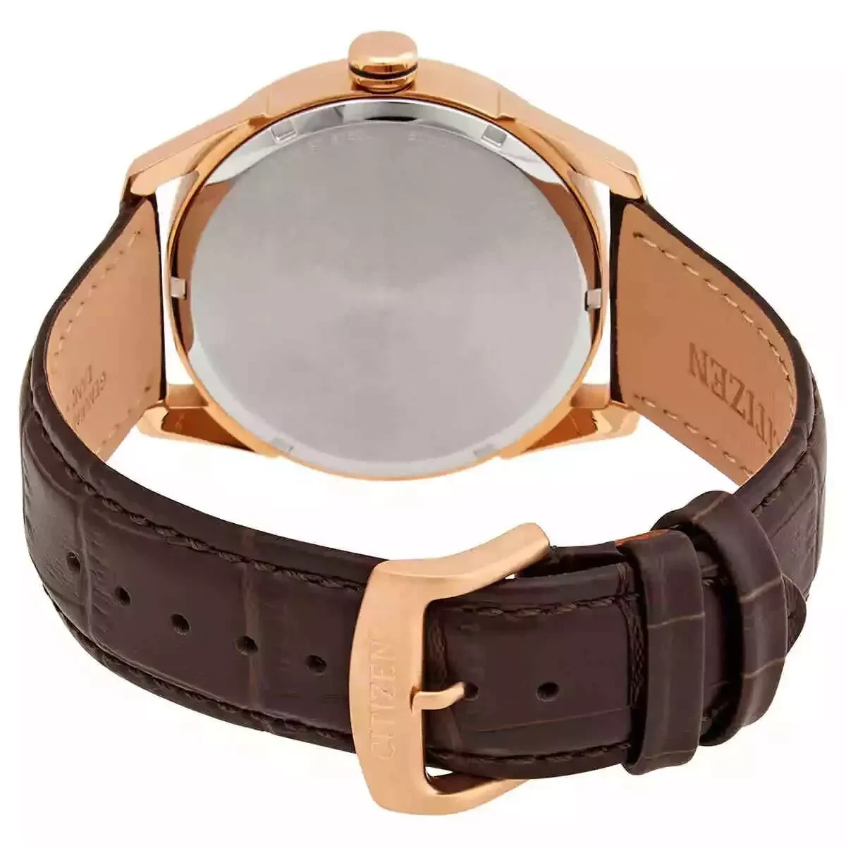 Citizen Men’s Eco-Drive Classic Ivory Dial Rose Gold PVD Watch – AW0082-01A NEW