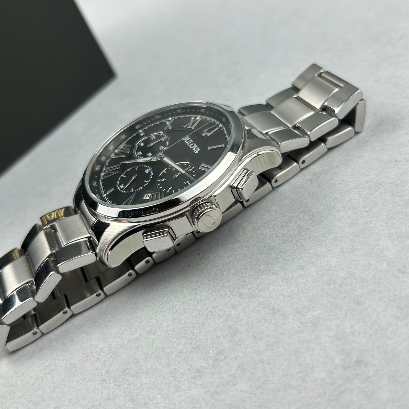 Bulova Wilton Classic 96B288 Black Dial Chronograph Men’s Quartz Watch 46.5mm