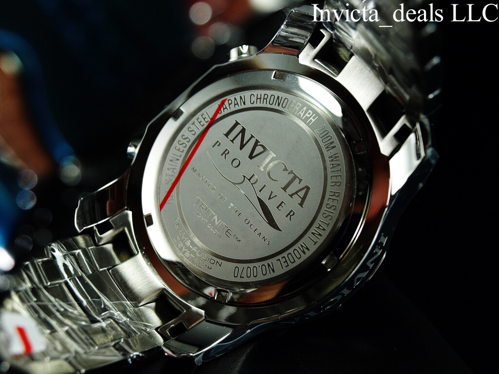 Invicta Men’s 48mm Pro Diver SCUBA Chronograph BLUE DIAL Silver Tone 200M Watch