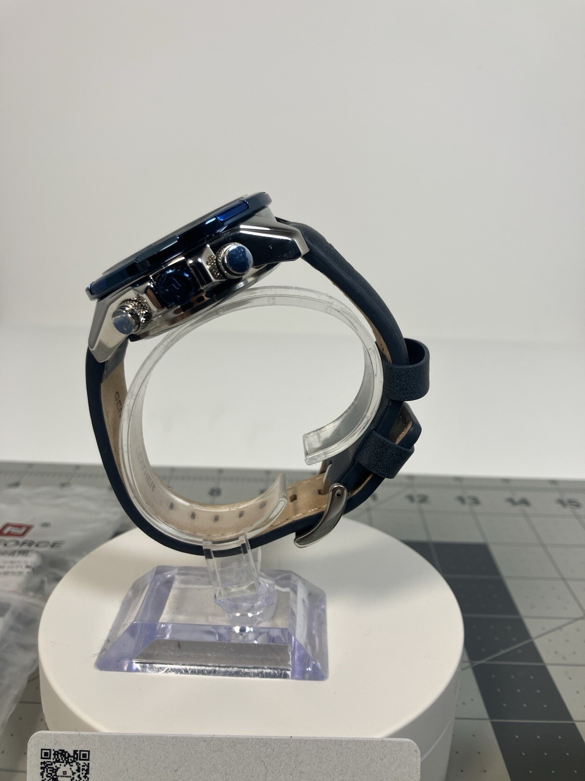 Naviforce Men NF9197 Sport Blue Leather Quartz Analog Diigtal 46mm Watch 7 1/2″